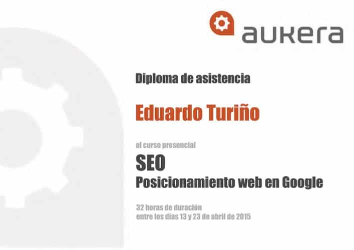 Experto en Posicionamiento Web (SEO) en Bilbao. Certificado Aukera.