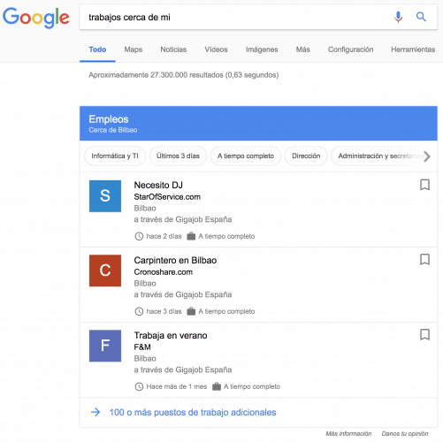 Rich Snippet Búsqueda de Empleo