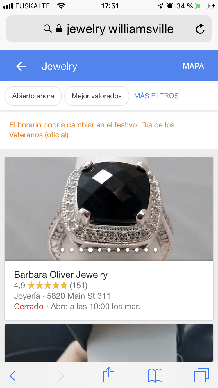 Slider en Google Local Pack