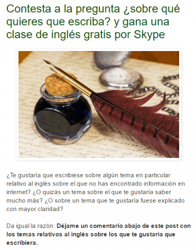 Encuesta en El Blog del Inglés